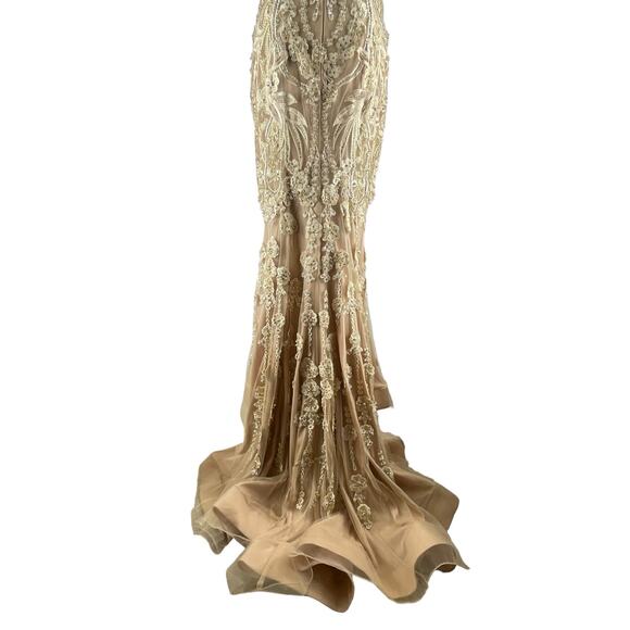 Terani Couture Pageant Gown Evening Dress Champhgne 1822GL7514 Size 14 - Picture 11 of 16